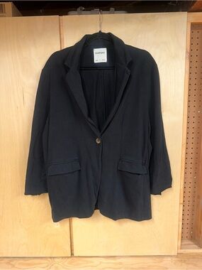 BLACKTOGREY Single-Button Relaxed Blazer Jacket - Black